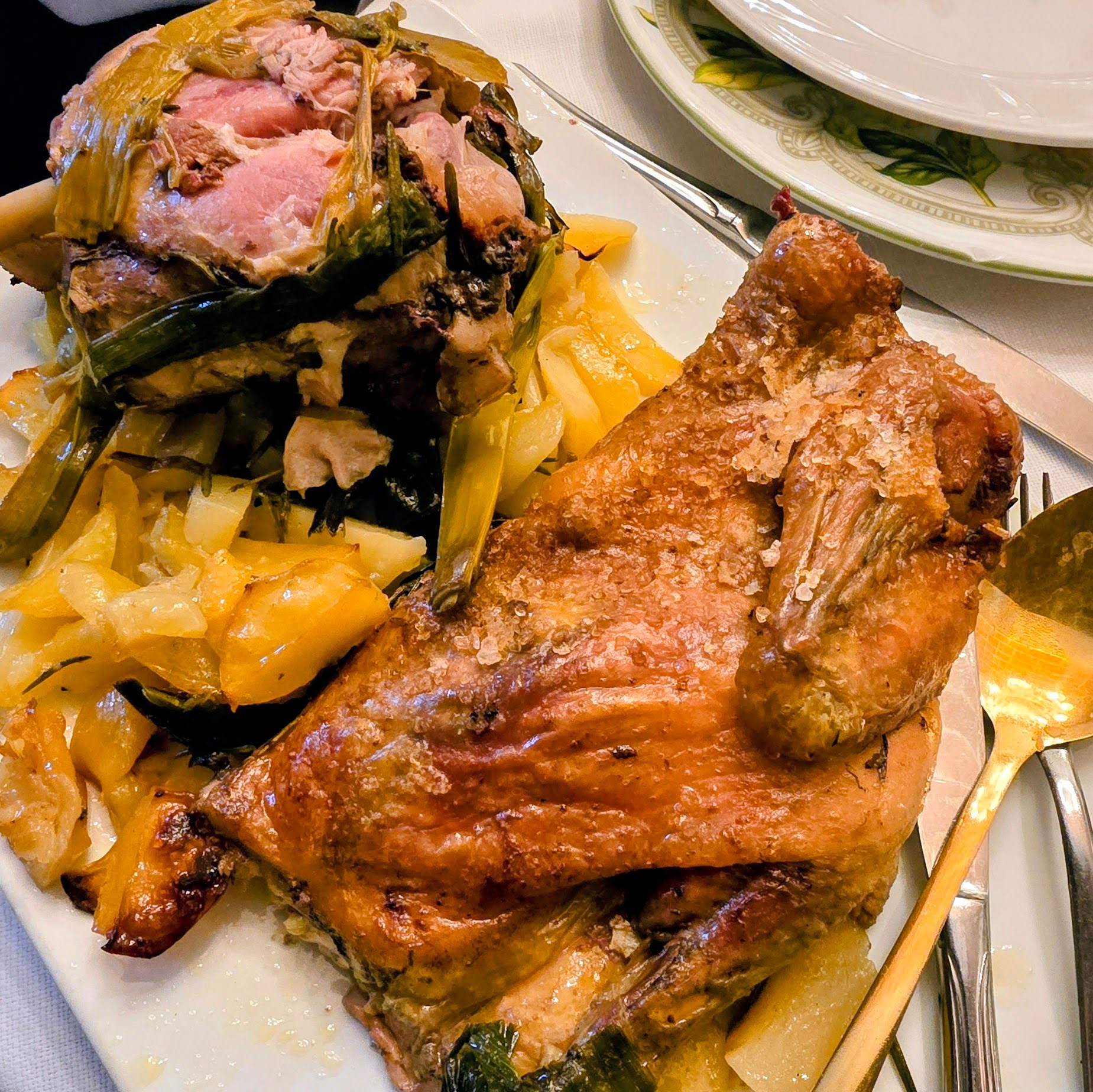 Faraona arrosto con patate e verdure, Hostaria La Frasca Modena