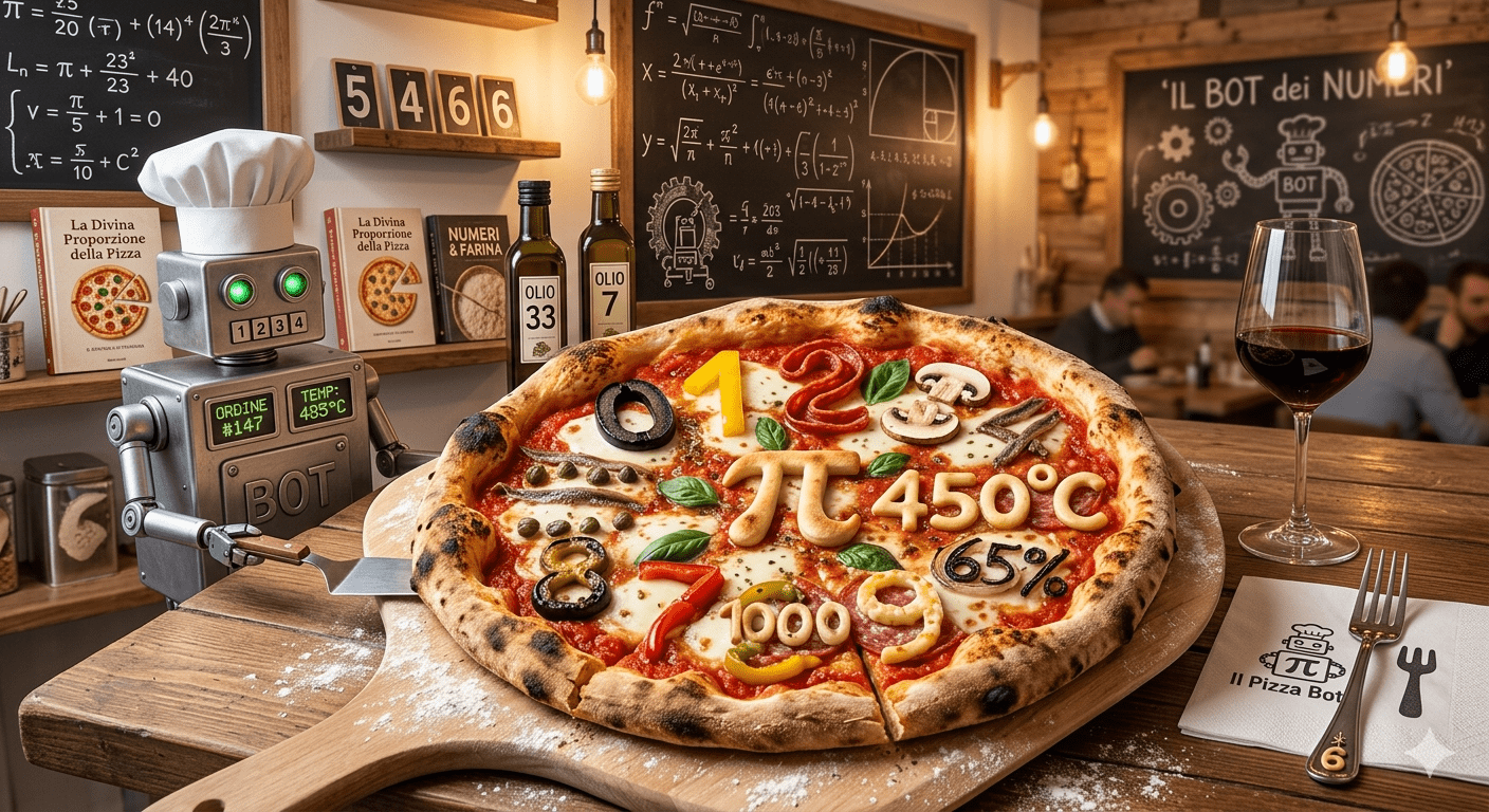 pizza con numeri e bot, metafora delle recensioni false online