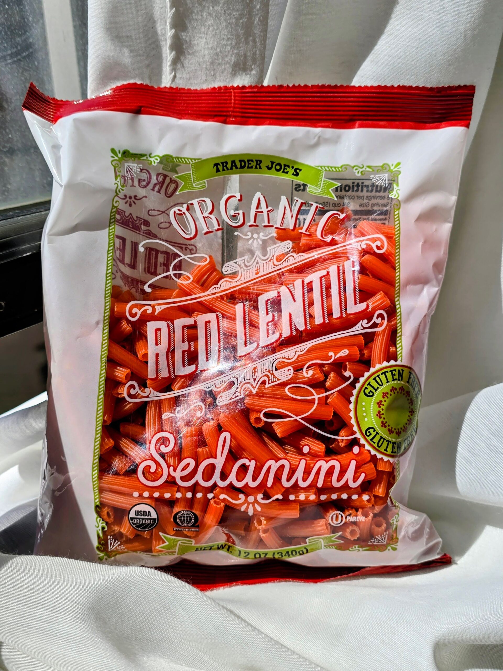 Trader Joe’s Organic Red Lentil Sedanini — Manhattan